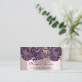Paarse Rozen Elegant Logo Event Planner Visitekaartje (Staand voorkant)