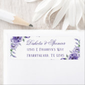 Paarse Rozen | Elegant Waterverf retouradres Etiket (Insitu)