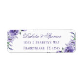 Paarse Rozen | Elegant Waterverf retouradres Etiket (Voorkant)