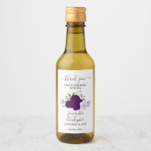 Paarse Rozen Elegant Weddenschap Hartelijk dank Wijn Etiket (Voorkant)