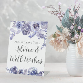 Paarse Rozen Elegant Wedding Advice Well wil Reclamebord Met Voetstuk