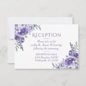 Paarse Rozen | Elegante bloemenontvangstruimte RSVP Kaartje (Voorkant)