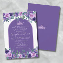 Paarse Rozen Elegante Bloemige Verjaardag Quincean