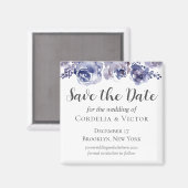 Paarse Rozen Elegante Bloemwinter Save the Date Magneet (Voorkant / Achterkant)