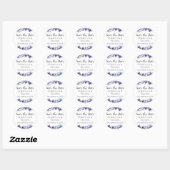 Paarse Rozen Elegante Bloemwinter Save the Date Ronde Sticker (Vel)