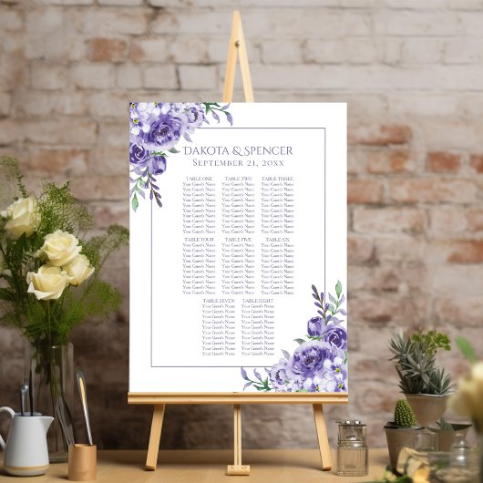 Paarse Rozen | Elegante Floral 10 Top zitschema Poster