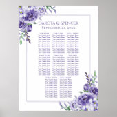 Paarse Rozen | Elegante Floral 10 Top zitschema Poster (Voorkant)