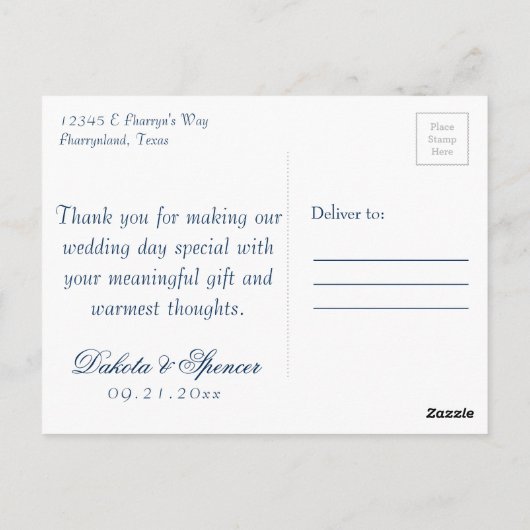 Paarse Rozen | Elegante Floral Boho dank u foto Briefkaart (Achterkant)
