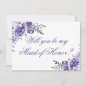 Paarse Rozen | Elegante foto bruids partij voorste Kaart (Voorkant)