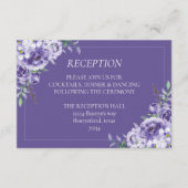 Paarse Rozen | Elegante Violet Bloemen Waterverf Informatiekaartje (Voorkant)