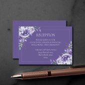 Paarse Rozen | Elegante Violet Bloemen Waterverf Informatiekaartje