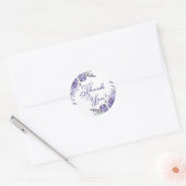 Paarse Rozen | Elegante Waterverf Bloemen Dank u Ronde Sticker (Envelop)