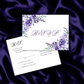 Paarse Rozen | Elegante Waterverf Bloemen Reactie Aankondigingskaart