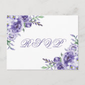 Paarse Rozen | Elegante Waterverf Bloemen Reactie Aankondigingskaart (Voorkant)