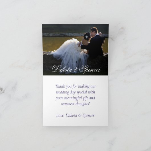 Paarse Rozen | Elegante Waterverf bloemenfoto Bedankkaart (Binnen)