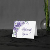 Paarse Rozen | Elegante Waterverf bloemenfoto Bedankkaart