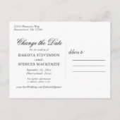 Paarse Rozen | Elegante Waterverf Datumwijziging Aankondigingskaart (Achterkant)