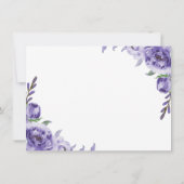 Paarse Rozen | Elegante Waterverf Datumwijziging Kaart (Achterkant)