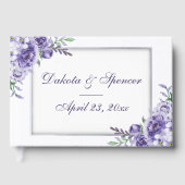 Paarse Rozen | Elegante Waterverf Floral Boho Gastenboek (Voorkant)