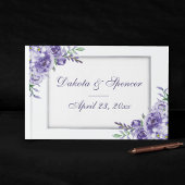 Paarse Rozen | Elegante Waterverf Floral Boho Gastenboek