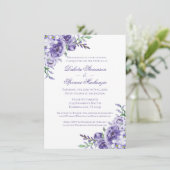 Paarse Rozen | Elegante Waterverf Floral Boho Kaart (Staand voorkant)