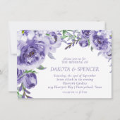 Paarse Rozen | Elegante Waterverf Floral Boho Kaart (Voorkant)