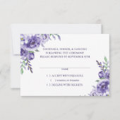 Paarse Rozen | Elegante Waterverf Floral Boho RSVP Kaartje (Voorkant)