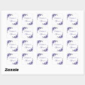 Paarse Rozen | Elegante Waterverf Floral Boho Vierkante Sticker (Vel)
