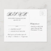 Paarse Rozen | Elegante Waterverf Maaltijdkeuze RS Aankondigingskaart (Achterkant)