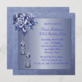 Paarse Rozen elk nummer verjaardagsfeest Kaart (Voorkant / Achterkant)