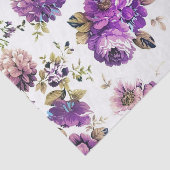 Paarse Rozen en andere bloemen met bruine bladeren Tissuepapier (Detail)