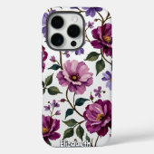 Paarse Rozen en bloesems behang Case-Mate iPhone Case (Achterkant)