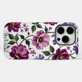 Paarse Rozen en bloesems behang Case-Mate iPhone Case (Achterkant (horizontaal))