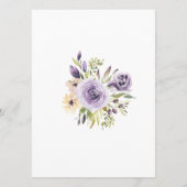 Paarse Rozen en Greenery Leves Floral Wedding Menu (Achterkant)