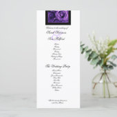 PAARSE ROZEN en PAARSE kant huwelijksprogramma Programmakaart (Staand voorkant)