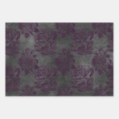 Paarse Rozen en schrijven op grijs Inpakpapier Vel (Voorkant 2)