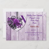 Paarse rozen en uitnodiging voor een hartbruiloft (Achterkant)