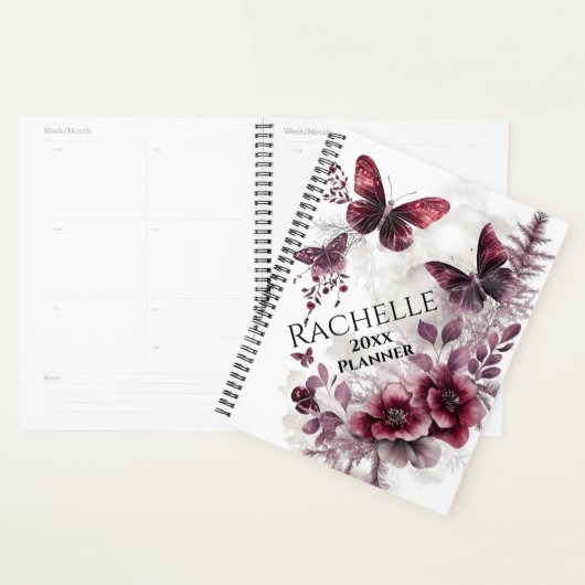Paarse Rozen en Vlinders Planner (Display)