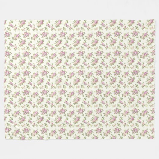 Paarse Rozen en wijnstokken Fleece Deken (Voorkant (Horizontaal))