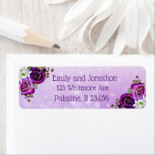 Paarse Rozen - Etiket voor Floral Return-adres (Insitu)