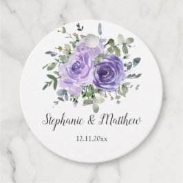 Paarse Rozen Eucalyptus botanische bruiloft Bedankjes Labels