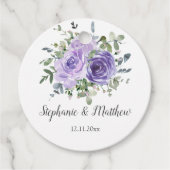 Paarse Rozen Eucalyptus botanische bruiloft Bedankjes Labels (Voorkant)