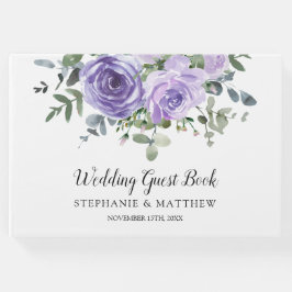 Paarse Rozen Eucalyptus botanische bruiloft Gastenboek