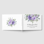 Paarse Rozen Eucalyptus botanische bruiloft Gastenboek (Volledig)