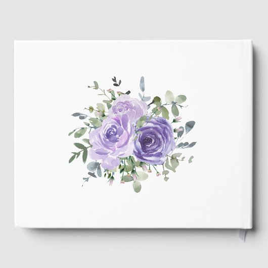 Paarse Rozen Eucalyptus botanische bruiloft Gastenboek (Achterkant)