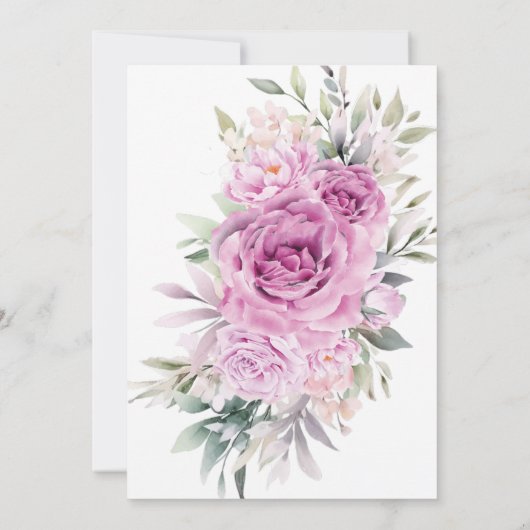 Paarse Rozen Floral Islamitisch Moslim Bruiloft Kaart (Achterkant)