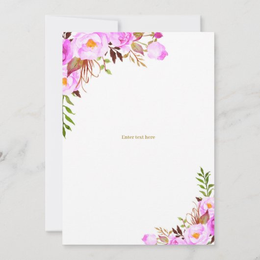 Paarse Rozen Floral Surprise 50ste verjaardagsfees Kaart (Achterkant)