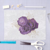 Paarse Rozen Floral Tissuepapier (Craft)
