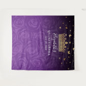 Paarse Rozen Gold Black Photo Backdrop Tapestation Wandkleed (Voorkant (horizontaal))