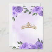 Paarse Rozen Golden Butterfly Quinceañera Birthday Kaart (Achterkant)